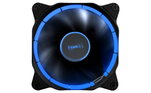 先马（SAMA）光环 12CM蓝光 机箱风扇 （环形光圈/小3拼+大四拼接口/电竞氛围/低噪音/高效散热/阻燃）