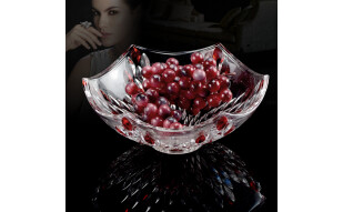 贝鲁斯 欧式水晶玻璃水果盘创意现代水晶糖果篮零食盘客厅干果盘家居茶几果盘碗