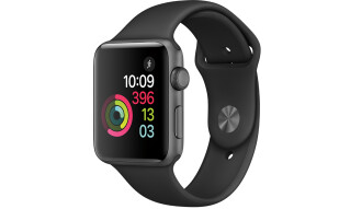 Apple Watch Sport Series 2智能手表（42毫米深空灰色铝金属表壳 黑色运动型表带 GPS 50米防水 A2008）