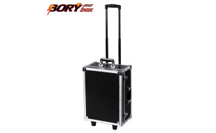 BORY 多功能铝合金拉杆五金维修工具收纳箱 安全设备仪器仪表箱 黑色 小号拉杆箱空箱48*36*22CM