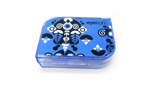 eyekan（世纪凯达） 隐形眼镜盒 伴侣盒 双联盒护理盒K1516  蓝色（图案随机发）