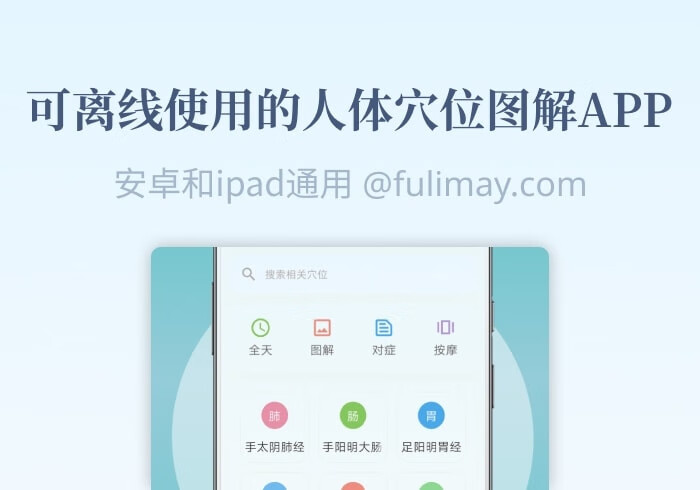 可离线看的APP：人体穴位图解，安卓和ipad通用-芙莉妹