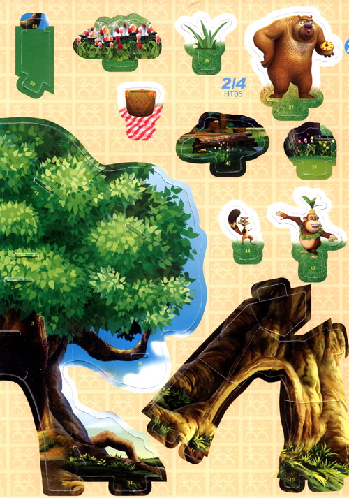 熊出没3d趣拼插熊洞欢乐派