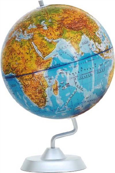 32cm地形地球仪银色圆座113231