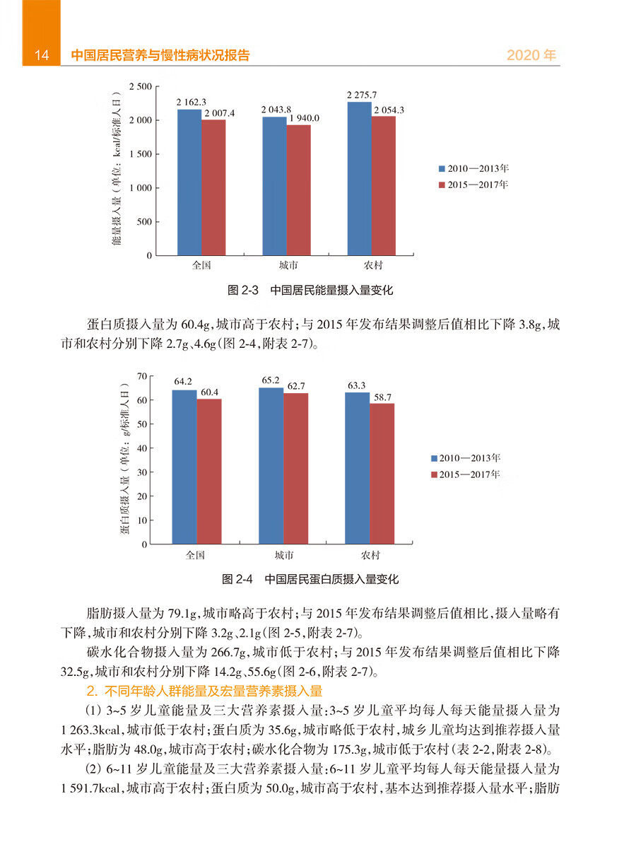 正版中国居民营养与慢性病状况报告2020年居民膳食与营养慢性病状况
