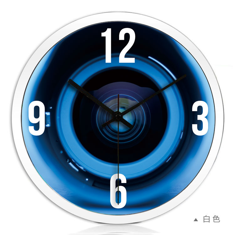 时光机 个性创意挂钟挂表 蓝色梦幻漩涡之眼 时尚潮流家居静音时钟h