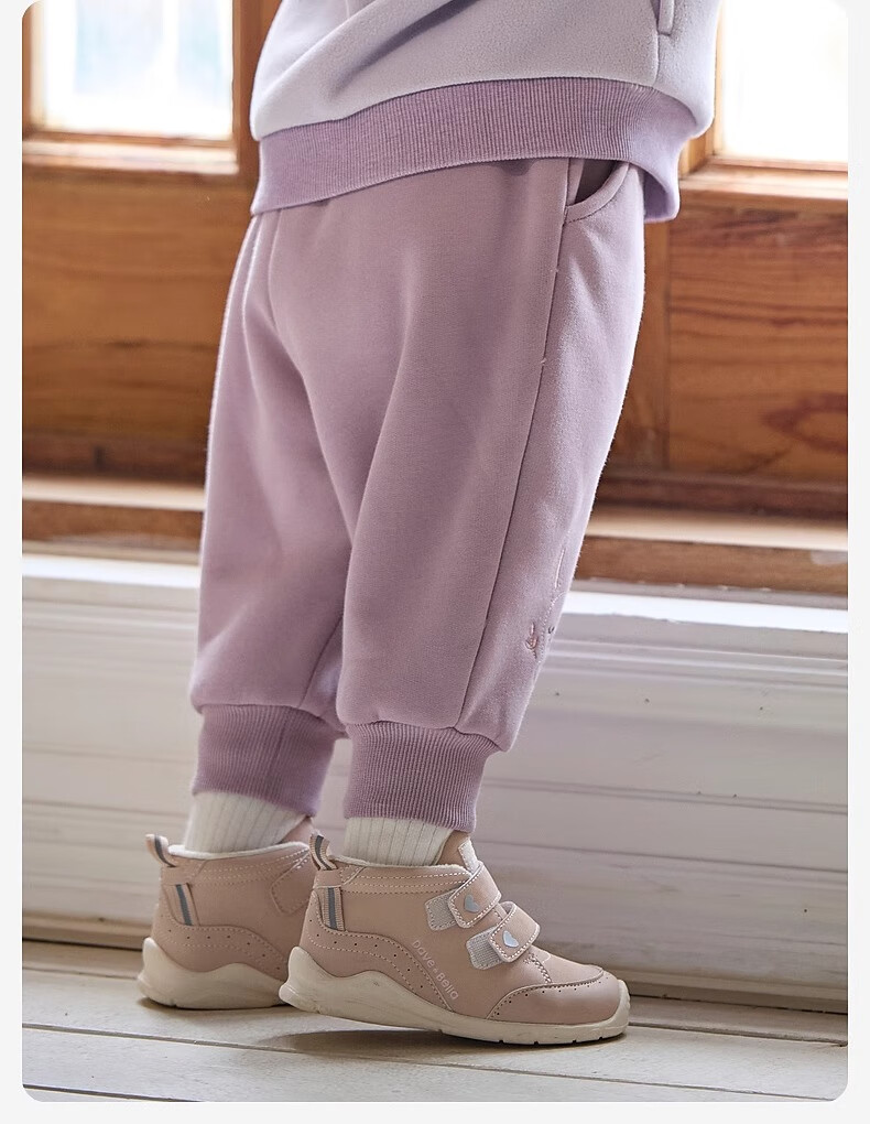 DAVE & BELLA Children's Pants Winter Wear, Fleece-Lined Trousers for Baby Girls, Casual Pants for Boys, Long Pants for Kids 8