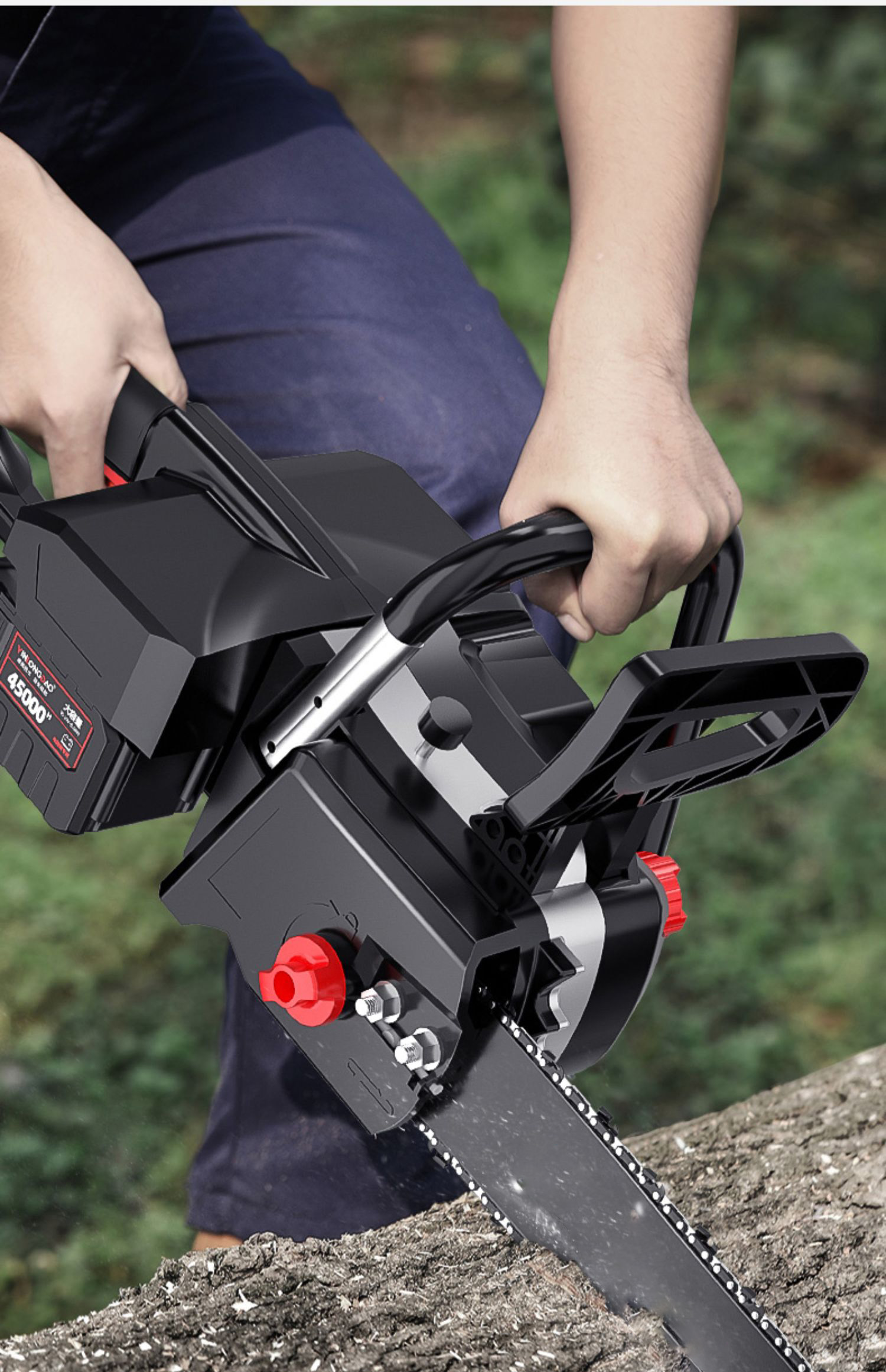 锂电电锯充电式户外伐木锯家用电动切割锯柴小型手持锂电池大功率jm