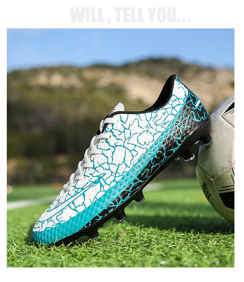高帮足球鞋男碎胶透气成人儿童足球鞋碎胶鞋小学生大童运动青少年球鞋