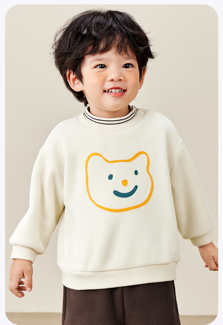 Minibala Fleece-Lined Hoodie Kids 2024 Winter New Warm Fake Two-Piece Cute Top 3