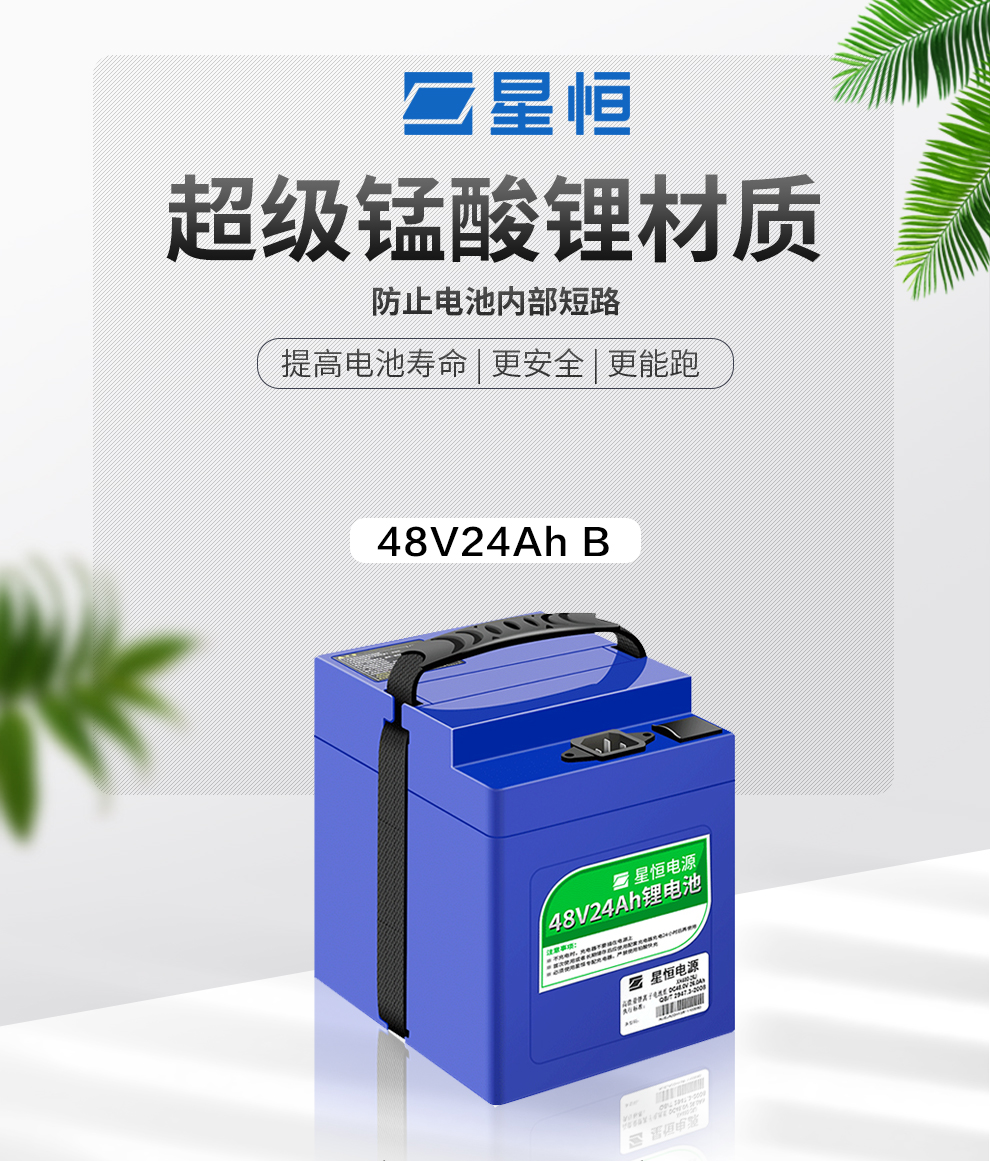 星恆鋰電池48v24ah外賣快遞新國標兩輪長續航電動車零配件鋰電瓶替換