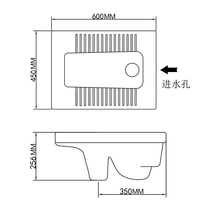 蹲便器出水口尺寸图图片