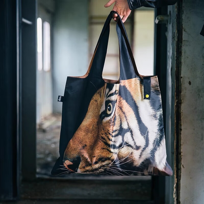 LOQI National Geographic Co-Branded Animal Pattern Lightweight Foldable Eco-Friendly Large Shopping Bag Shoulder Bag 50*42cm 4