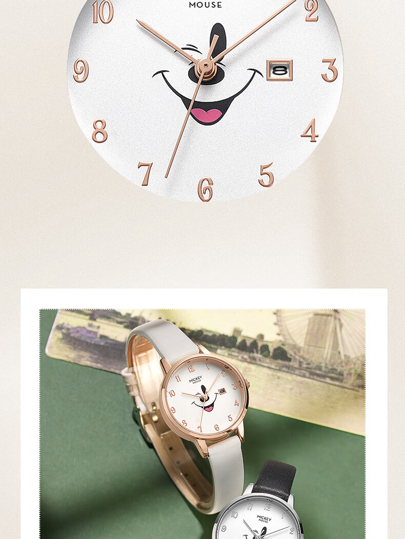 百迪(baidi)迪士尼联名米奇手表学生可爱潮流时尚简约百搭防水石英