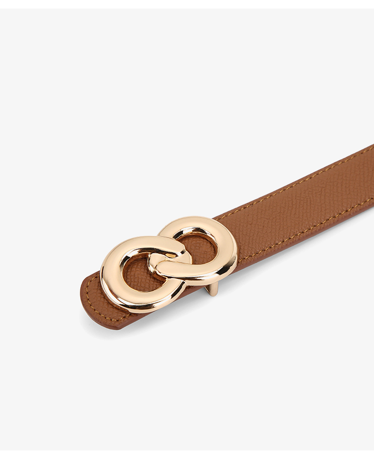 HONGU Women's Belt, Cowhide Waistband, Slim Waist Belt, Trendy Leather Strap, Birthday Gift for Girlfriend 8