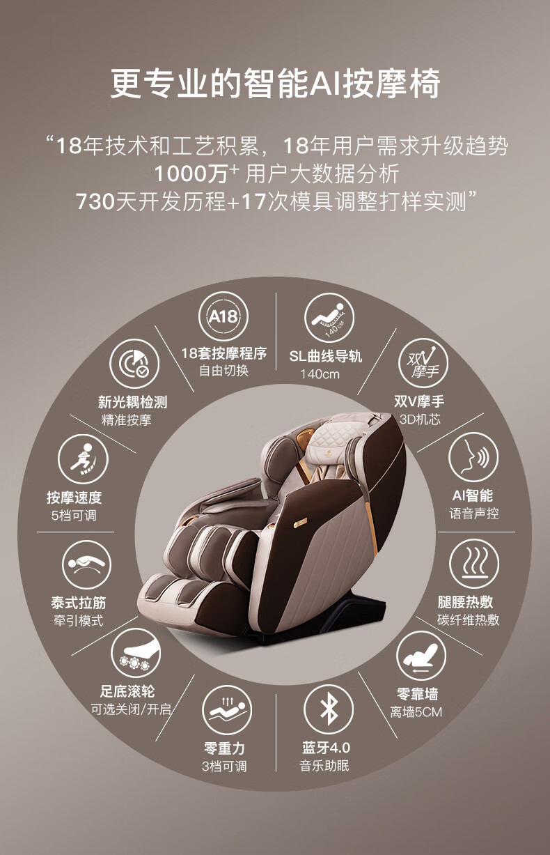 年度新品艾力斯特按摩椅家用全身电动按摩沙发椅多功能全自动按摩椅子