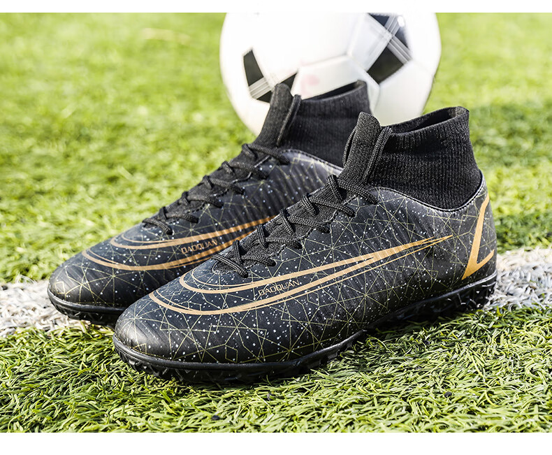 高帮足球鞋男碎胶透气成人运动青少年球鞋儿童足球鞋碎胶鞋小学生大童