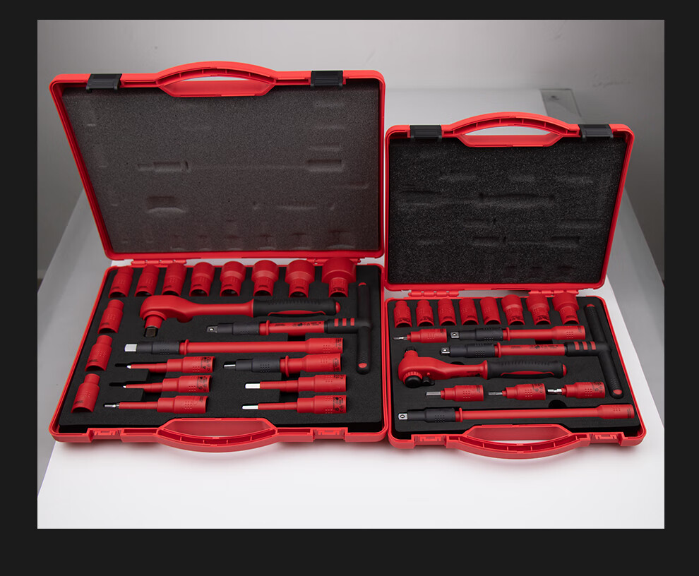 开拓 制造1000v绝缘棘轮扳手套装绝缘套筒内六角旋具电工工具组合 1/2