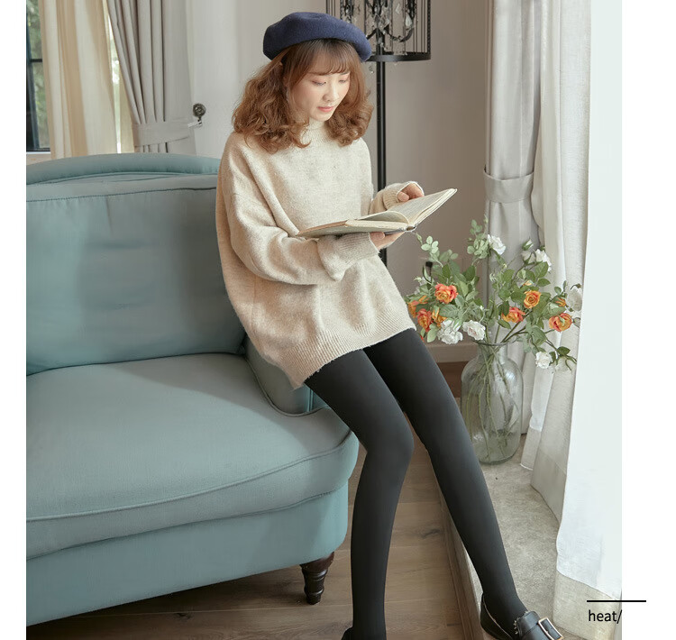 MAOHUO Women's Thigh-High Stockings, Autumn And Winter All-In Pants, Fleece-Lined Thickened Pantyhose, Warm Leggings for Women, Suitable for Outdoor Wear 18