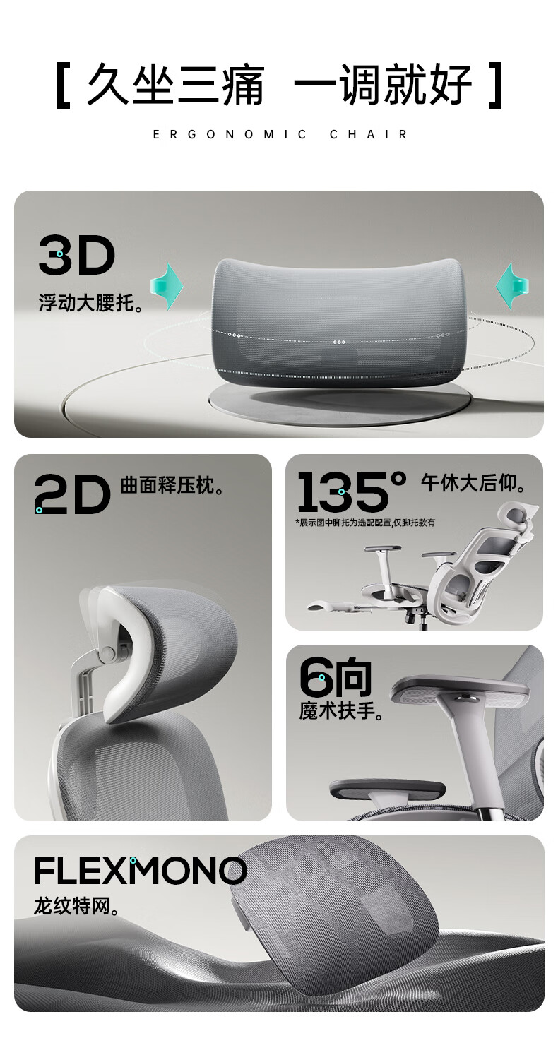 Hbada P2Pro+ Ergonomic Chair, Computer Chair, Office Gaming Chair, Biomechanical Seat with Adjustable Depth 4