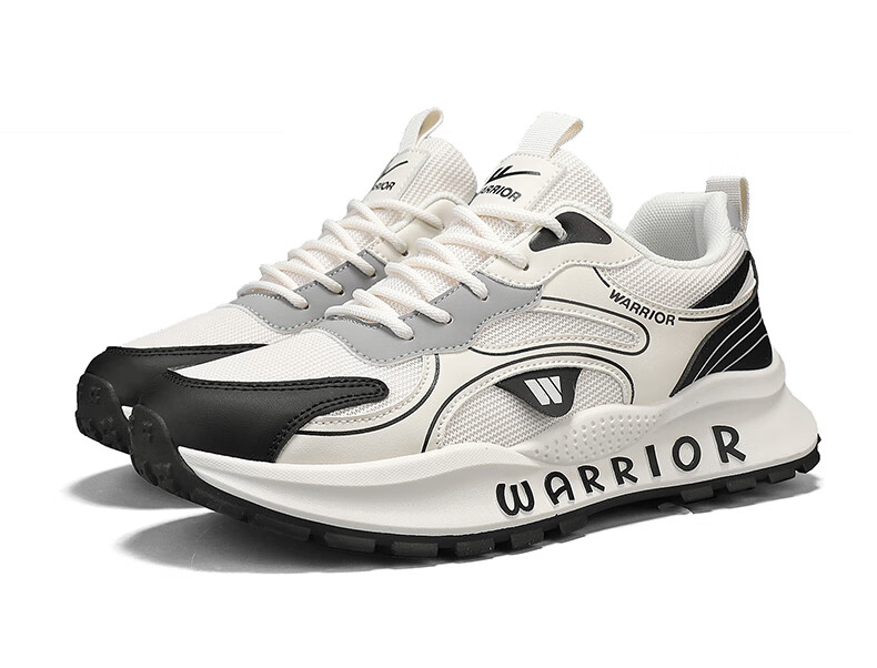 Warrior Men's Summer Breathable Shoes Thick Sole Height Increasing Casual Shoes L146C Gray Black Size 44 21