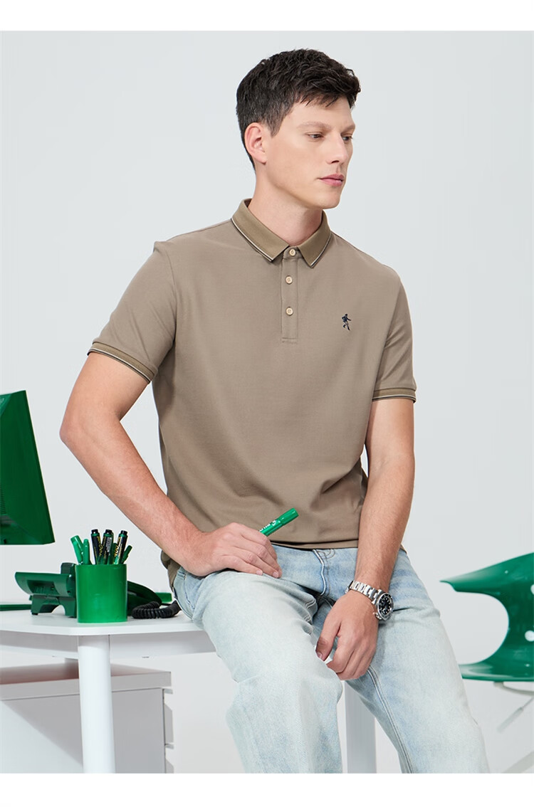 DANCING WOLVES POLO Shirt for Men, Summer Cool-Feeling Collared Short-Sleeve T-Shirt, Antibacterial And Anti-Mite, Suitable for Commuting, Skin-Friendly, Versatile Top for Me 15