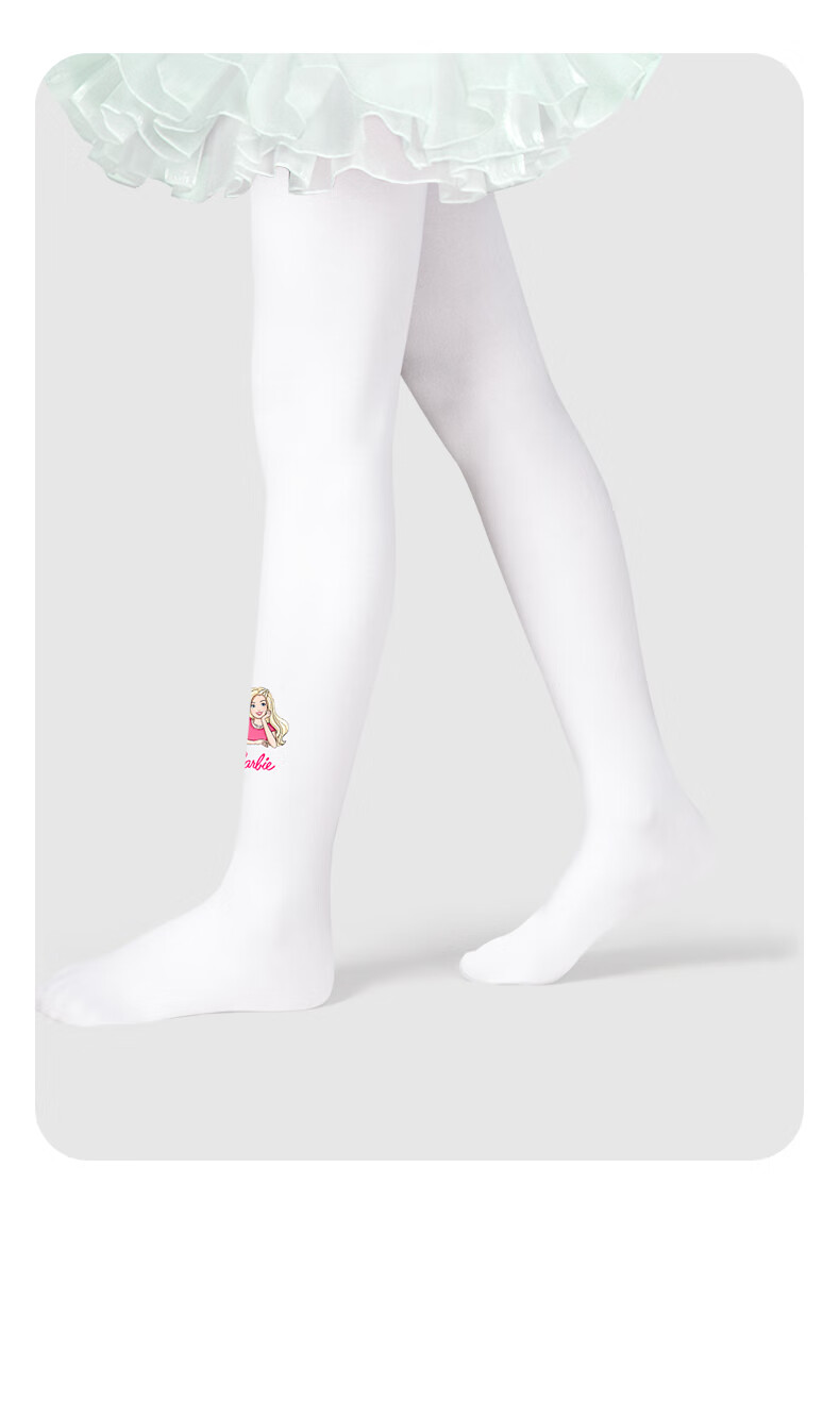 Barbie Girls' Spring and Autumn Thin Tights Children's Long Socks Baby White Stockings Girls' Leggings Practice Dance Socks 9