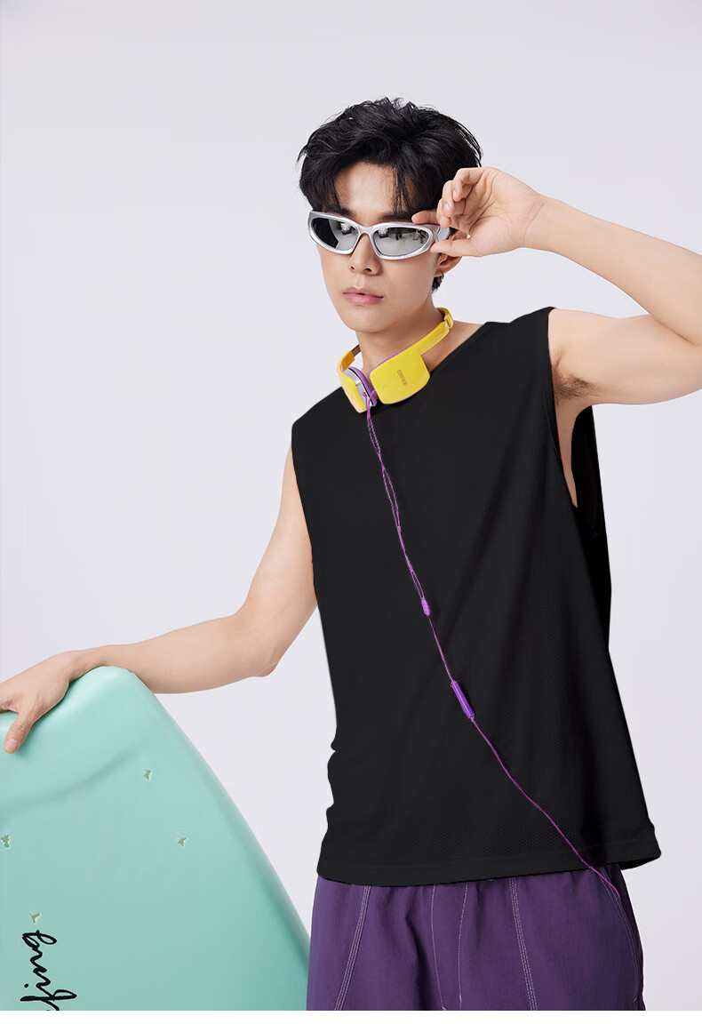 JEANSWEST LIFE Men's Summer Quick-Dry Vest Ice Silk Breathable Sweat-Absorbing Sleeveless T-Shirt Casual Sports Tank Top A 15