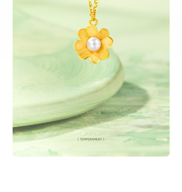 ZLF Garden Party Gold Necklace for Women with Pearl Pendant Women's Day Gift X0613050 Approx. 3.67g 40+5cm 9