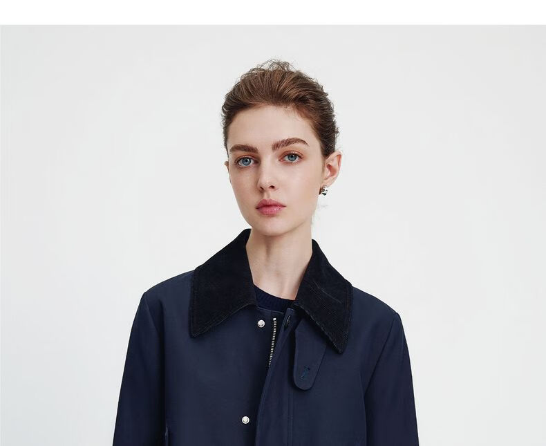 Navy Sail Italy Women's Short Workwear Trench Coat Full Cotton Barn Style Jacket 2331505501 White M 8