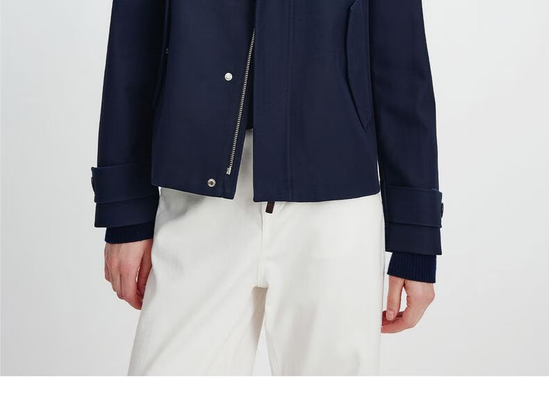 Navy Sail Italy Women's Short Workwear Trench Coat Full Cotton Barn Style Jacket 2331505501 White M 9