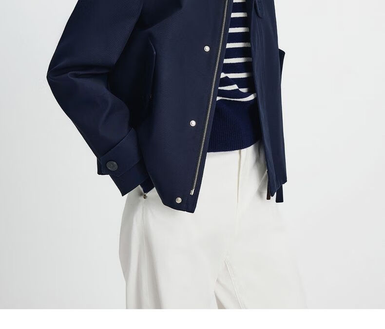 Navy Sail Italy Women's Short Workwear Trench Coat Full Cotton Barn Style Jacket 2331505501 White M 5