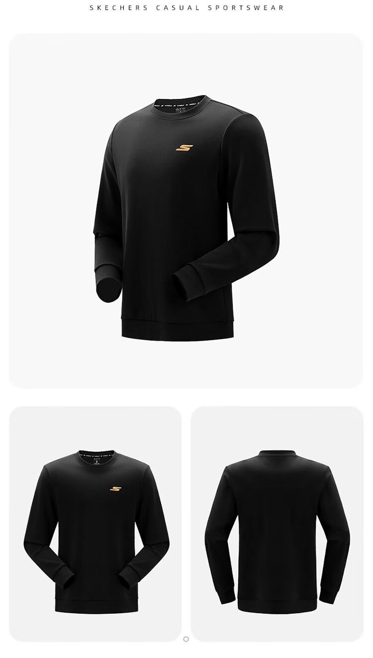 Skechers 7A Antibacterial Sweatshirt, 2026 Summer New Versatile Long-Sleeve Pullover Undershirt, Loose And Comfortable Top for Men And Wome 13