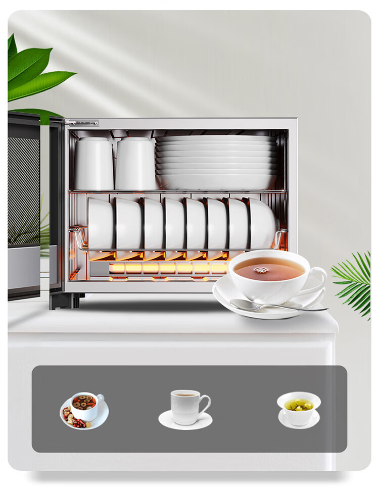Canbo Disinfection Cabinet, Home Use, Compact Mini Countertop Design, Bowl And Chopstick Sterilizer without Draining, UV Sterilization Cabinet, Baby Bottle Drying And Sterilizing Device, XDZ48-A1 10