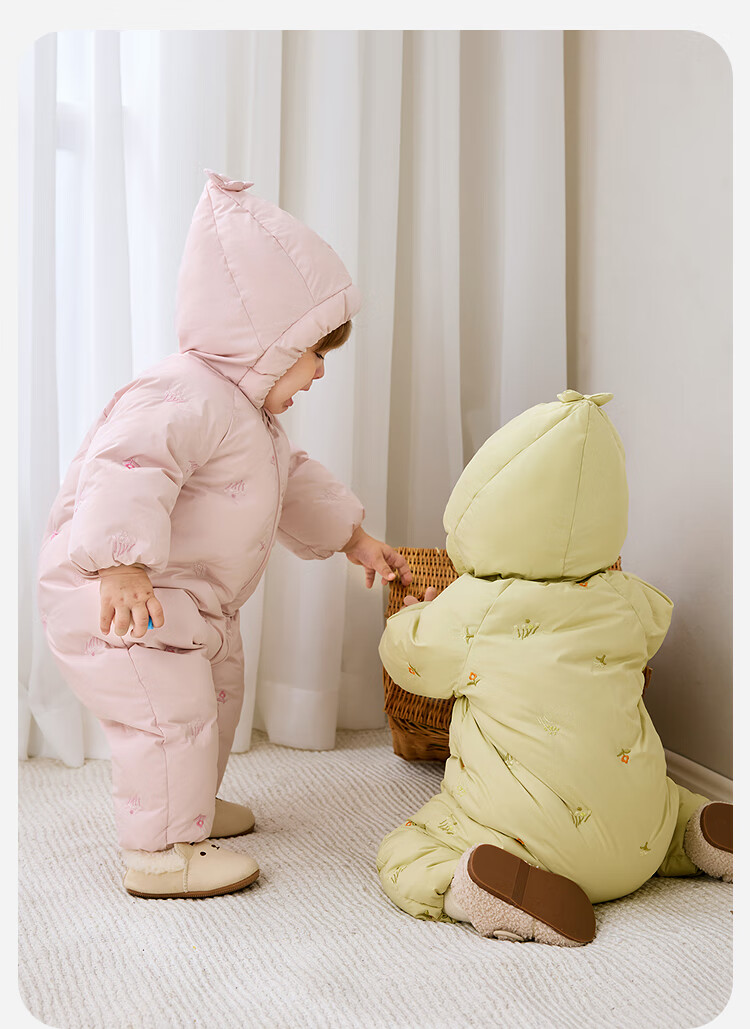Minibala Girls' Down One-Piece Suit Baby Infant Cute Romper 2025 Winter [Sincere Velvet] 1