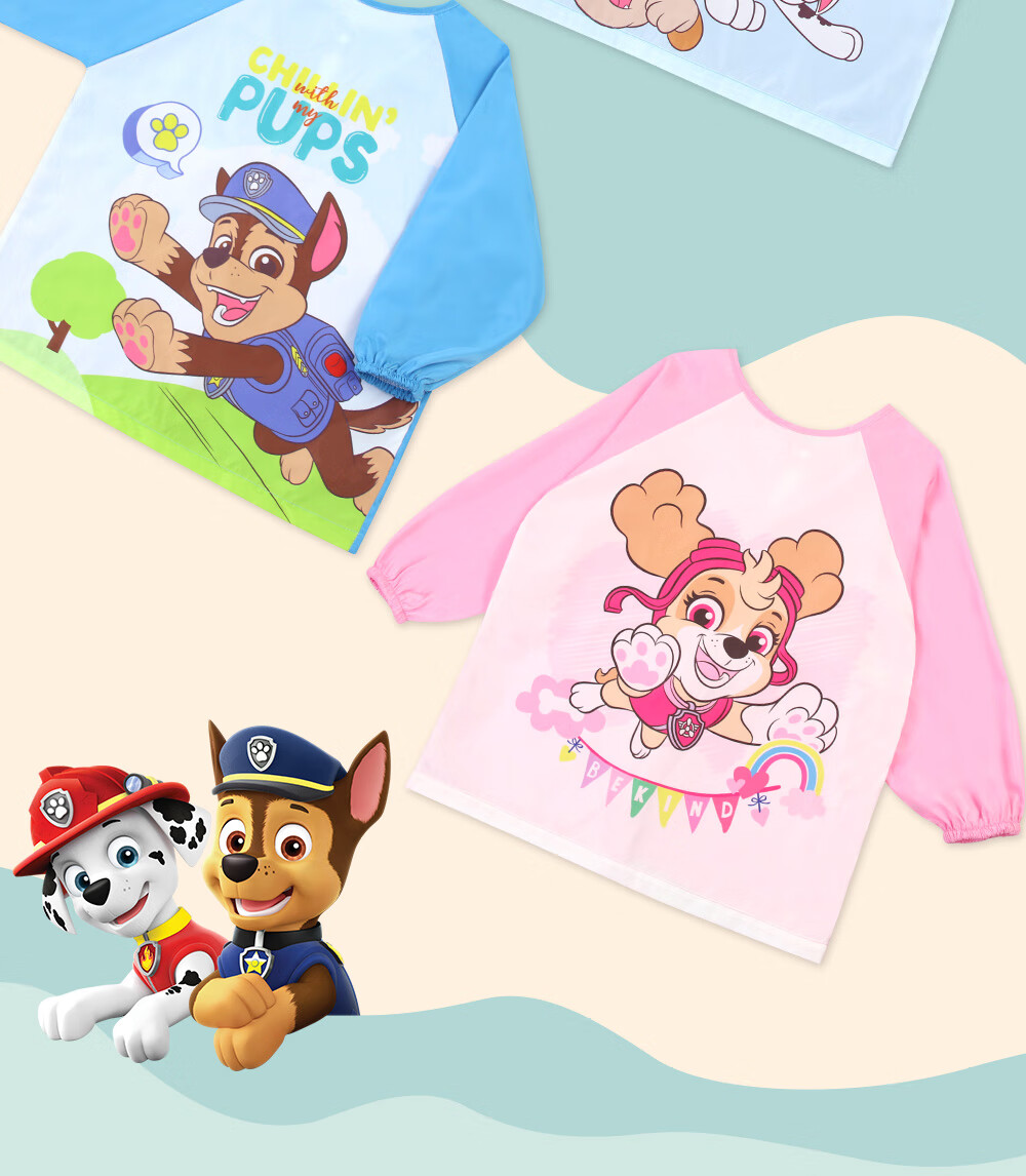 PAW PATROL Baby Eating Smock, Infant Boys And Girls Drawing Sleeveless Apron, Children's Reverse Wear Clothing PA1819, Size 110 15