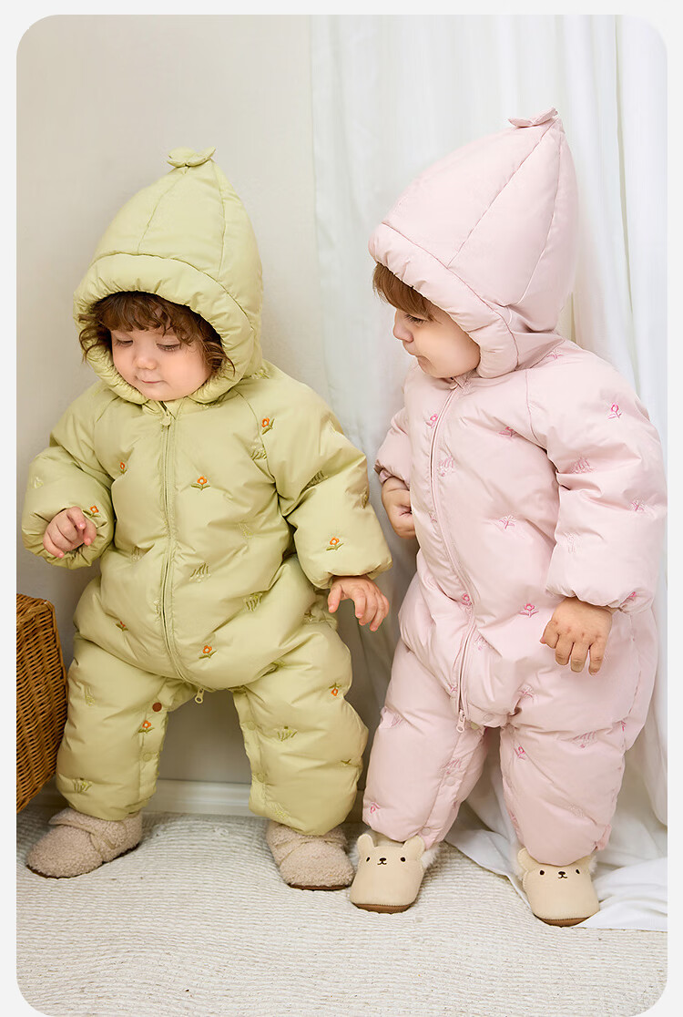 Minibala Girls' Down One-Piece Suit Baby Infant Cute Romper 2025 Winter [Sincere Velvet] 2