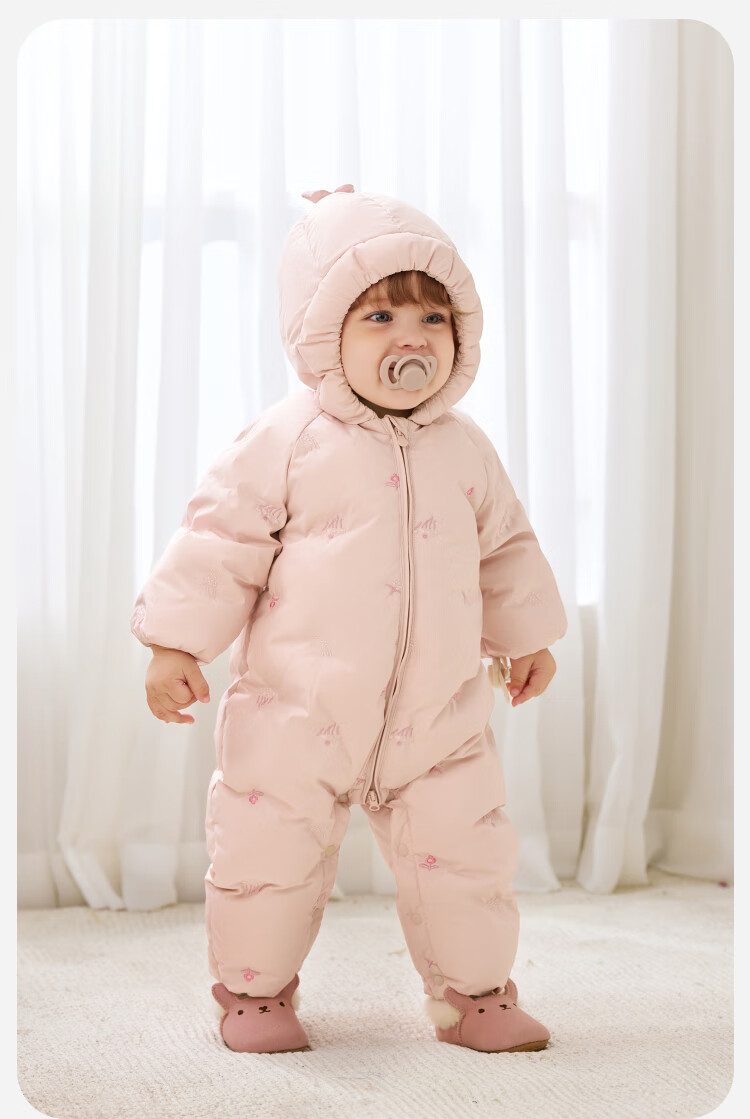 Minibala Girls' Down One-Piece Suit Baby Infant Cute Romper 2025 Winter [Sincere Velvet] 6