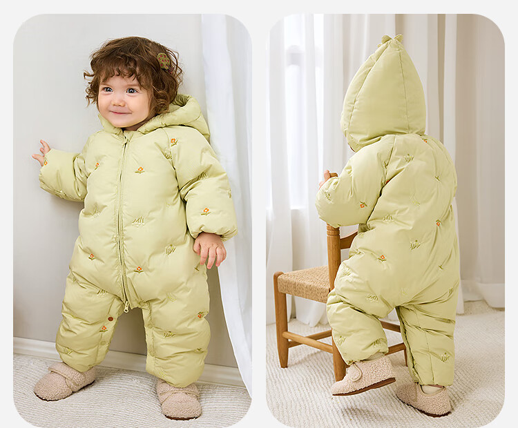 Minibala Girls' Down One-Piece Suit Baby Infant Cute Romper 2025 Winter [Sincere Velvet] 4