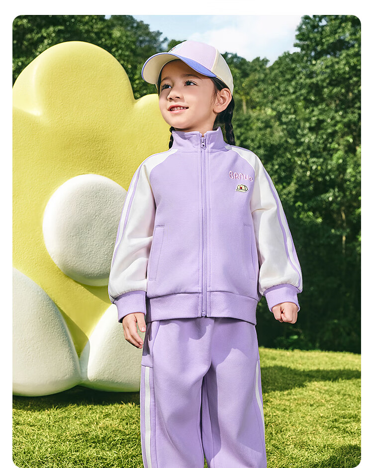 Balabala Kids Clothing Children's Two-Piece Set Baby Girls Boys 2026 Spring Four-Way Stretch Campus Style Student Sportswear 19