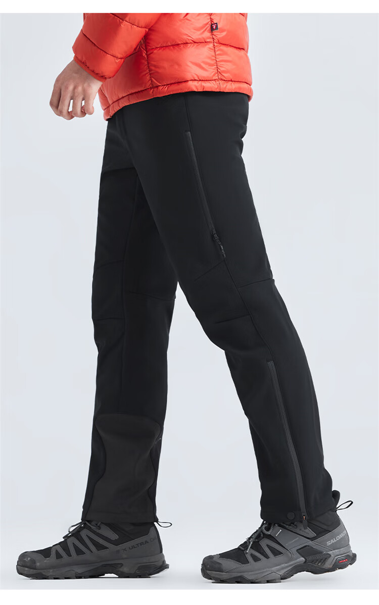 Toread [Six-Panel Plus Fleece with Membrane] Men's Softshell Pants Spring Outdoor Sports Warm Windproof Hiking Trousers 17