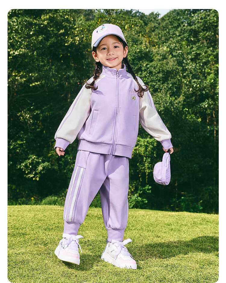 Balabala Kids Clothing Children's Two-Piece Set Baby Girls Boys 2026 Spring Four-Way Stretch Campus Style Student Sportswear 20