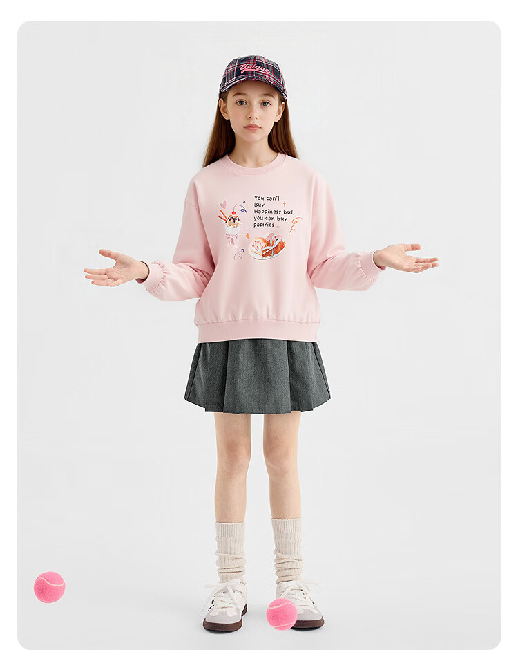 Balabala [balaOne] Kids Long Sleeve Sweatshirt Girls 2026 Spring Base Shirt Trendy 11