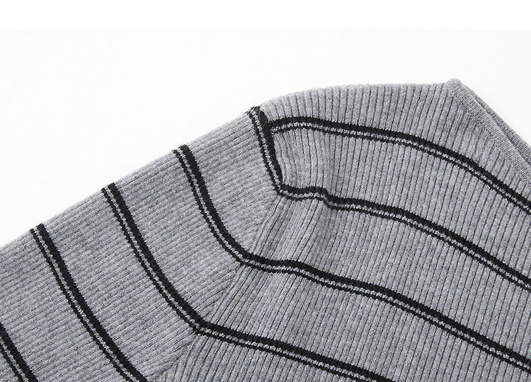 Demana Salt Series Pop Poetry Spring Retro Style Asymmetric Collar Striped Soft Stretch Slimming Concealing Knit Sweater for Women High-End Feel 13