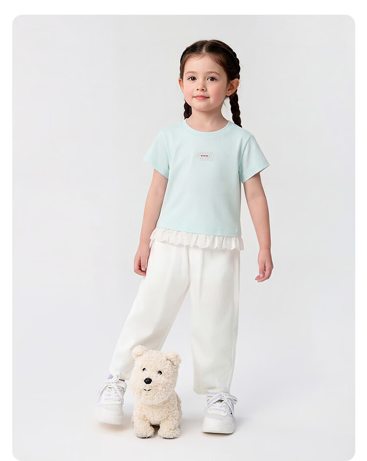 Balabala [balaOne] Kids Short Sleeve T-Shirt Girls 2026 Summer Simple and Exquisite Top 16
