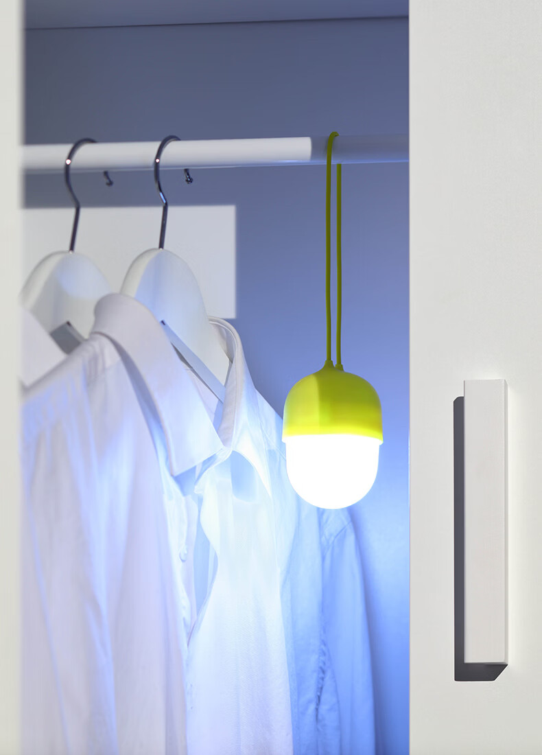 LEXON Lanyard Garden Outdoor Decorative Hanging Lamp Home Camping Ambient Rechargeable Press Night Light Green Yellow 6