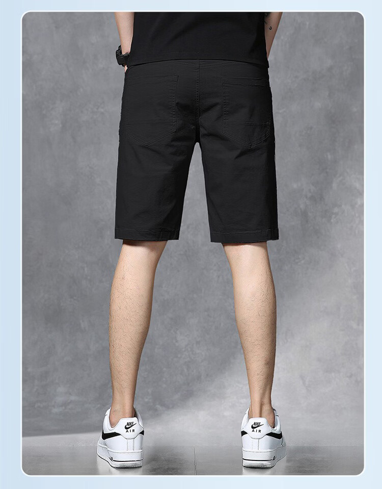 JEEP Men's Summer Casual Straight-Leg Shorts Loose Fit Outdoor Five-Point Pants Black 29 12