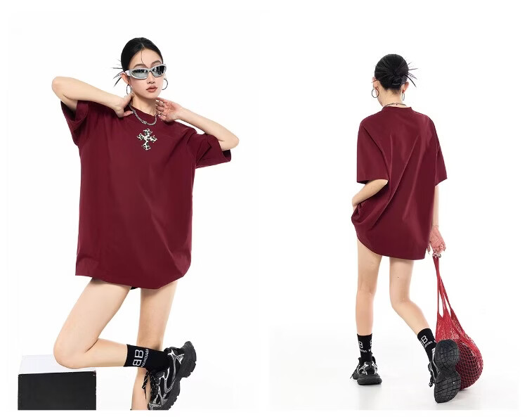 ICH MODE Leopard Print Cross Vintage Short Sleeve T-Shirt Women 2026 New Summer Round Neck Loose Sports Top Black S 18