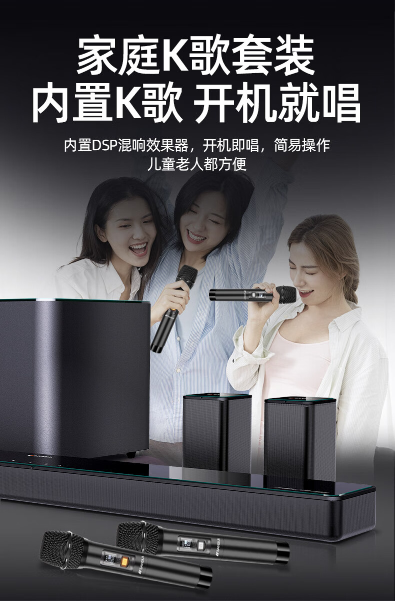 山水(sansui)95e 家庭影院 ktv音响套装 电视音响回音壁 家用唱歌音箱
