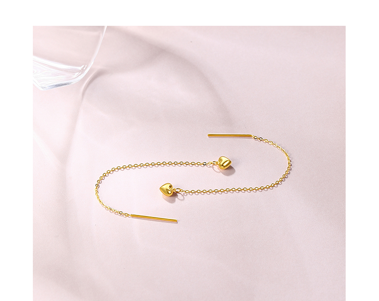 无极金系列 仰慕 爱心5g工艺黄金足金黄金耳饰女款 计价aw095011 约0